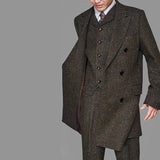 Joior Fashion Mens Suits Tweed three-Piece Suit Tweed Vintage Business Jacket Vest and Pants Custom Wedding Tuxedos New in winter