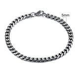 Joior 3-11mm Chunky Miami Curb Chain Bracelet for Men, Stainless Steel Cuban Link Chain Wristband Classic Punk Heavy Male Jewelry