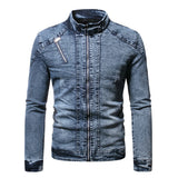 Fashion Spring Casual Jacket Mens Velvet Streetwear Denim Jacket  Stand Collar Jean Jackets Male Slim Fit Coat Outerwear