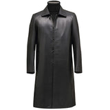 Joior Autumn Long Black Faux Leather Trench Coat for Women Long Sleeve Single Breasted Luxury British Style Fashion