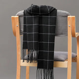 Joior 185*35cm Outdoor Plaid Winter Scarf Women Men Unisex Shalw Warm Wrap Muffler Muffler Fashion Cashmere Hijab Pashmina Tassels