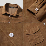 Joior Casual Men's Mid-length Suede Loose Shirts Tops Autumn Hot Sale Winter Vintage Lapel Collar Button Up Blouse S-5XL