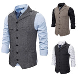 Joior Autumn Business Vest Men's Clothing Male Lapel Casual Men Suit Vest With Pockets Vest Outerwear Chaleco Hombre