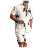 Joior 1 set Summer Hawaii Trend Print Sets Men Hawaii Shorts Shirt Clothing Set Casual Palm Tree Floral Shirt Beach Short Sleeve Suit