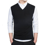 Joior Cotton Pullovers Vest Mens Sweater Autumn V Neck Slim Sweaters Vest Men's Warm Sleeveless Sweater Slim Style Casual M-3xl