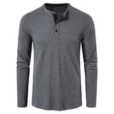 Joior Classic Waffle Henley Tshirt Men Brand New Crew Neck Long Sleeve Slim Fit Tee Shirt Homme Casual Heavy Weight T Shirts Male