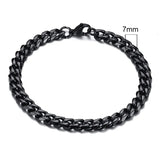 Joior 3-11mm Chunky Miami Curb Chain Bracelet for Men, Stainless Steel Cuban Link Chain Wristband Classic Punk Heavy Male Jewelry