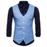 Cotton Linen Mens Suit Vest Slim Fit Single Breasted Sleeveless Waistcoat Male White Yellow Green Orange Light Blue M-4XL