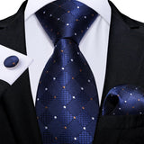 Joior Black Plaid Ties For Men 8cm Width Silk Mens Business Wedding Neck Tie Set Pocket Square Cufflinks Gravatas Homens Cravatta