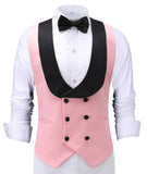 Joior Casual Men's Waiter Vest Burgundy Slim Fit Prom Double Breasted Blazer Champagne Suits Red Waistcoat For Wedding Best Man Grooms