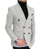 Joior Formal New Burgundy Red Grey Lapel Tux Men Slim Fit Suits Coat Jacket Custom Made For Wendding Party Woolen cloth