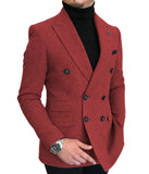 Joior Formal New Burgundy Red Grey Lapel Tux Men Slim Fit Suits Coat Jacket Custom Made For Wendding Party Woolen cloth