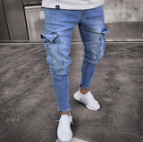 Joior Autumn Men Jeans Casual Pants New Fashion Frayed Slim Fit Long Denim Pants Hole Jeans