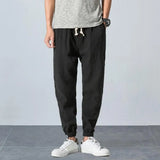 Joior Casual Mens Solid Color Loose Trousers