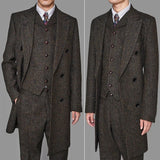 Joior Fashion Mens Suits Tweed three-Piece Suit Tweed Vintage Business Jacket Vest and Pants Custom Wedding Tuxedos New in winter