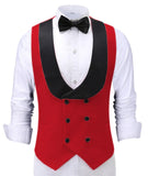 Joior Casual Men's Waiter Vest Burgundy Slim Fit Prom Double Breasted Blazer Champagne Suits Red Waistcoat For Wedding Best Man Grooms