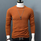 Joior 2024 Men Autumn Winter Fashion Long Sleeve O-Neck Casual Knit Sweater Male Solid Color All-match Cashmere Sweater Pullover