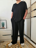 Summer Plus Size 8XL 170KG Men Pajamas Sets Modal Home Wear Set Soft Casual Sleep Wear Short Sleeve Top and Long Pants