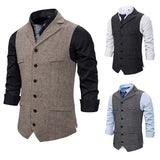 Joior Autumn Business Vest Men's Clothing Male Lapel Casual Men Suit Vest With Pockets Vest Outerwear Chaleco Hombre