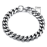 Joior 3-11mm Chunky Miami Curb Chain Bracelet for Men, Stainless Steel Cuban Link Chain Wristband Classic Punk Heavy Male Jewelry