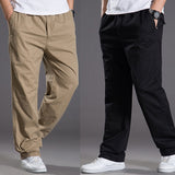 Joior Mens Casual Cargo Cotton Pants Men Pocket Loose Straight Pants Elastic Work Trousers Brand Fit Joggers Male Super Large Size 6XL