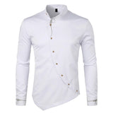 Joior Men's Hipster Oblique Button Down Embroidery Dress Shirt New Slim Fit Long Sleeve Shirt Men Casual Business Wedding Camisas