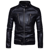 Joior High-end brand men zipper leather jacket Wolverine casual PU leather locomotive coat Logan bomber jacket slim coat size 5XL