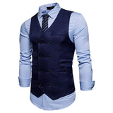 Joior Dress Vests For Men Casual Slim Fit Mens Suit Vest Double breasted Waistcoat Gilet Homme Formal Business Jacket XXL