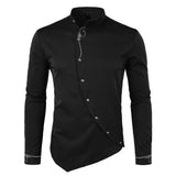 Joior Men's Hipster Oblique Button Down Embroidery Dress Shirt New Slim Fit Long Sleeve Shirt Men Casual Business Wedding Camisas