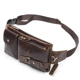 Genuine Leather Waist Packs Men Waist Bags Fanny Pack Belt Bag Phone Bags Travel Waist Pack Male Small Waist Bag Leather