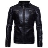 Joior High-end brand men zipper leather jacket Wolverine casual PU leather locomotive coat Logan bomber jacket slim coat size 5XL