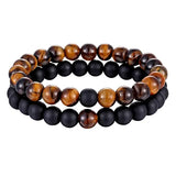 Joior 2pcs/set Style Couples Distance Bracelet Natural Stone Yoga Beaded Bracelet for Men Women Friend Gift Charm Strand Jewelry