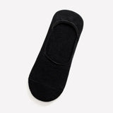 Joior 5 Pairs Mens Boat Socks Summer Large Plus Size 38-47 Non-slip Silicone Invisible No Show Sock Slippers Cotton Black Sporty Meias