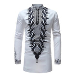 Joior African Tribal Dashiki Longline Shirt Brand New Slim Long Sleeve Mandarin Collar Dress Shirt Men African Clothing Camisa