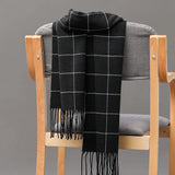 Outdoor Plaid Winter Scarf Women Men Unisex Shalw Warm Wrap Muffler Muffler Fashion Cashmere Hijab Pashmina Tassels