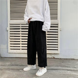 Joior Men Casual Pants Plus Size 3XL Solid Corduroy Straight Trousers Male Loose Ins Chic Elastic Waist Trendy Korean Style Streetwear