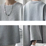 Joior Classic Solid T-shirts Men Summer Oversized M-3XL Waffle Simple Breathable Basic O-neck Tops Male Handsome Stylish Loose Casual