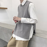 Joior Autumn Sweater Vest Men's Fashion O-neck Knitted Pullover Men Loose Korean Vest Knitting Sweaters Mens Clothes M-3XL