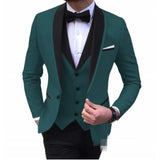 Joior Costume Homme Italian Business Slim Fit 3 Pieces Royal Blue Men's Suits Groom Prom Tuxedos Groomsmen Blazer for Wedding