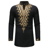 Joior African Tribal Dashiki Longline Shirt Brand New Slim Long Sleeve Mandarin Collar Dress Shirt Men African Clothing Camisa