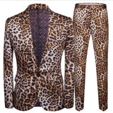 Joior Hot Sale Leopard Print Men Suit Blazer Set With Pants Safari Suits For Men Performance DJ Jacket Luxury Singer Star Coat