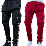 Joior Summer Cargo Casual Pants Men's Hip Pop Joggers Reflective Multi-Pocket Trackpants Men's Running Jogging Pants Sports Trousers