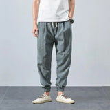 Casual Mens Solid Color Loose Trousers