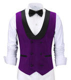 Joior Casual Men's Waiter Vest Burgundy Slim Fit Prom Double Breasted Blazer Champagne Suits Red Waistcoat For Wedding Best Man Grooms