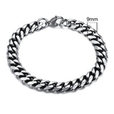 Joior 3-11mm Chunky Miami Curb Chain Bracelet for Men, Stainless Steel Cuban Link Chain Wristband Classic Punk Heavy Male Jewelry