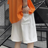 Joior Men Casual Shorts Soft Drawstring Male Summer Breathable Running Knee-length Trousers Oversize Solid Baggy Pocket-pants Hombre