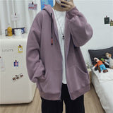 Joior Autumn Multicolor Hoodies Men's Fashion Casual Hooded Sweatshirt Men Streetwear Loose Solid Color Zipper Hoodie Mens Hoody S-3XL