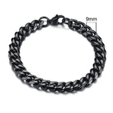 Joior 3-11mm Chunky Miami Curb Chain Bracelet for Men, Stainless Steel Cuban Link Chain Wristband Classic Punk Heavy Male Jewelry