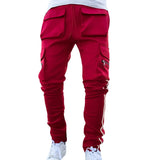 Joior Summer Cargo Casual Pants Men's Hip Pop Joggers Reflective Multi-Pocket Trackpants Men's Running Jogging Pants Sports Trousers