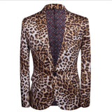 Joior Hot Sale Leopard Print Men Suit Blazer Set With Pants Safari Suits For Men Performance DJ Jacket Luxury Singer Star Coat